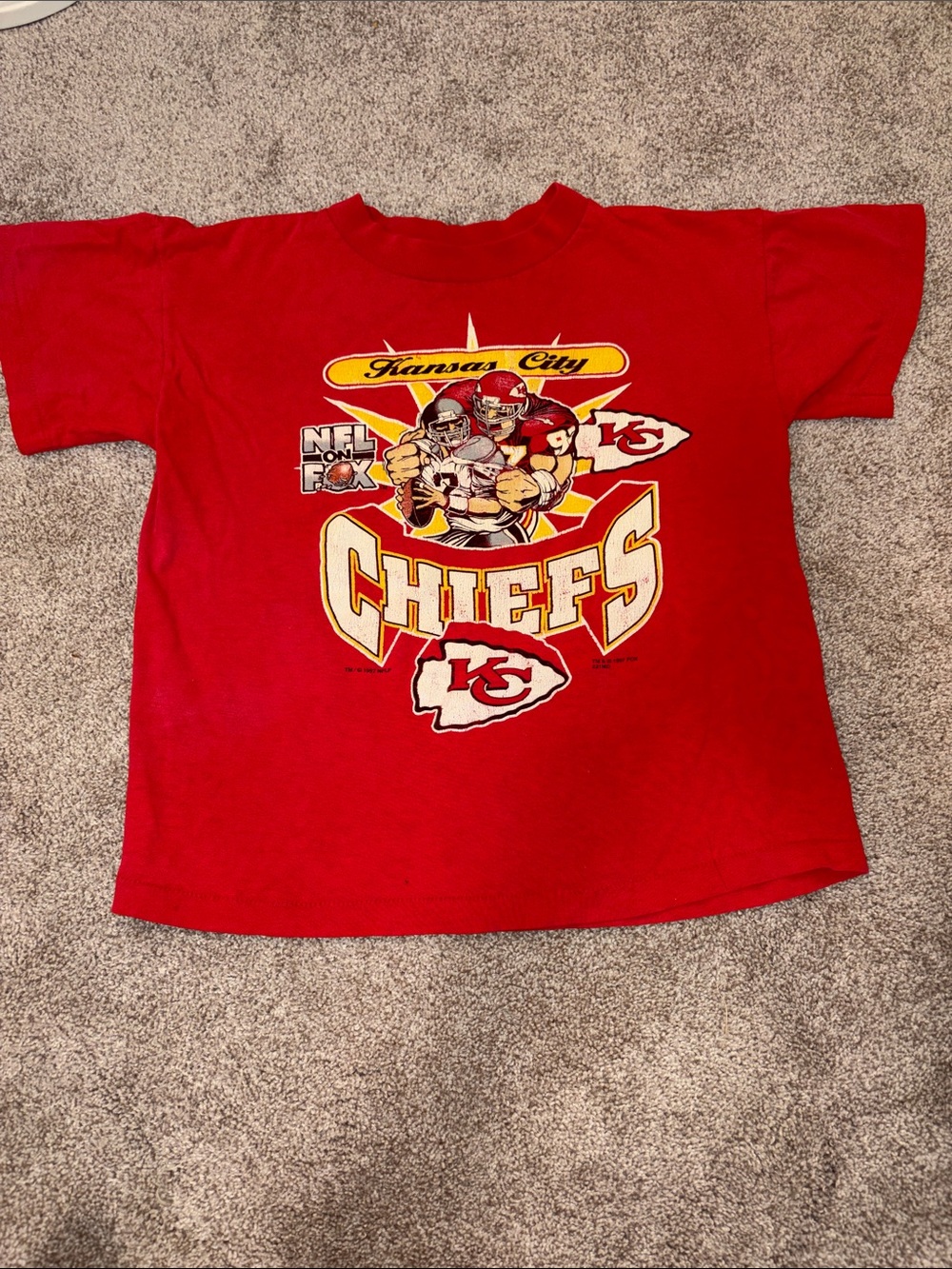 Vintage 1997 NFL on FOX Kansas City Chiefs Youth Red T-Shirt 90s